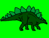 Disegno Stegosaurus  pitturato su gabriele fasone
