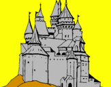 Disegno Castello medievale  pitturato su matilde ferri classe 1b