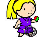 Disegno Ragazza che gioca a tennis  pitturato su miriam