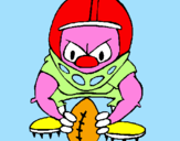 Disegno Giocatore in posizione  pitturato su luca foglianese