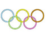 Disegno Anelli dei giochi olimpici  pitturato su Ciro