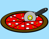 Disegno Pizza pitturato su Federica