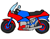 Disegno Motocicletta  pitturato su simone