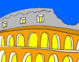 Disegno Colosseo pitturato su Marc