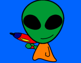 Disegno Alieno II pitturato su OMAR