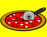 Disegno Pizza pitturato su federica