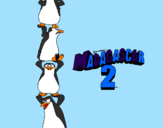 Disegno Madagascar 2 Pinguino pitturato su mattia