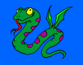 Disegno Serpente con le ali  pitturato su FRANCY