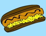 Disegno Hot dog pitturato su nicolò_panino