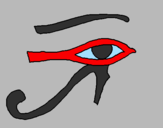 Disegno Occhio di Horus  pitturato su elena