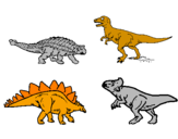 Disegno Dinosauri di terra  pitturato su alex