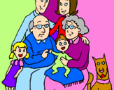 Disegno Famiglia pitturato su roberta