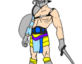 Disegno Gladiatore  pitturato su soldato romano luigi
