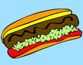 Disegno Hot dog pitturato su kevin di cossato