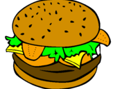 Disegno Hamburger completo  pitturato su RAUL