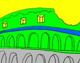 Disegno Colosseo pitturato su adri primo