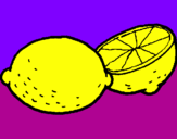 Disegno limone  pitturato su MARCO