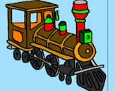 Disegno Treno  pitturato su treno a vapore