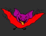 Disegno Pipistrello con la lingua fuori  pitturato su daniele-pozzoli-.
