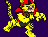Disegno Giocatore tigre  pitturato su deian