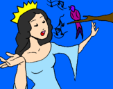 Disegno Principessa che canta pitturato su ElyEly