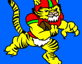 Disegno Giocatore tigre  pitturato su Checco