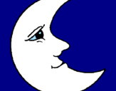 Disegno Luna  pitturato su corrado
