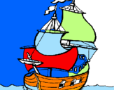 Disegno Barca  pitturato su Enrico