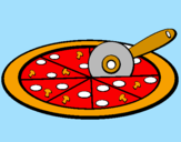 Disegno Pizza pitturato su Massimino