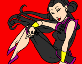 Disegno Principessa ninja  pitturato su zakuo