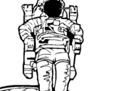 Disegno Astronauta  pitturato su sono  babonatale