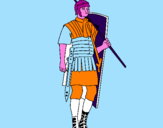 Disegno Soldato romano  pitturato su ELIO