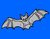 Disegno Pipistrello in volo  pitturato su elisa
