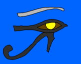 Disegno Occhio di Horus  pitturato su Emanuele 