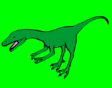 Disegno Velociraptor II pitturato su alberto