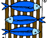 Disegno Pesce pitturato su valerio