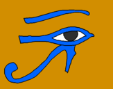 Disegno Occhio di Horus  pitturato su Davide