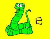 Disegno Serpente  pitturato su leonardo