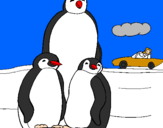 Disegno Famiglia pinguino  pitturato su emmachiara