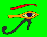 Disegno Occhio di Horus  pitturato su ffffff