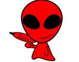 Disegno Alieno II pitturato su brian