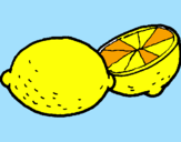Disegno limone  pitturato su chiara
