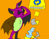 Disegno Pipistrello riciclatore pitturato su ambiente2_matteo