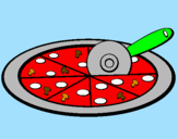 Disegno Pizza pitturato su GIO