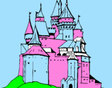 Disegno Castello medievale  pitturato su izabella