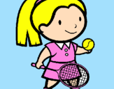Disegno Ragazza che gioca a tennis  pitturato su federica99