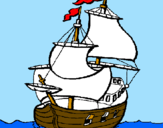 Disegno Barca  pitturato su michelangelo