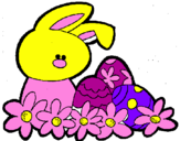 Disegno Coniglietto di Pasqua  pitturato su DESIREE