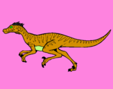 Disegno Velociraptor  pitturato su gabriele