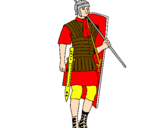 Disegno Soldato romano  pitturato su Matteo Sobrero
